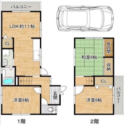 鈴蘭台駅 徒歩7分 1-2階の物件間取画像